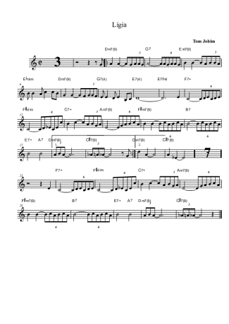 Tom Jobim Lígia score for Tenor Saxophone Soprano Clarinet (Bb)
