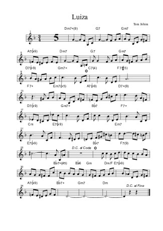 Tom Jobim Luiza score for Tenor Saxophone Soprano (Bb)
