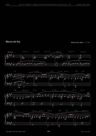 Tom Jobim Marina Del Rey score for Piano