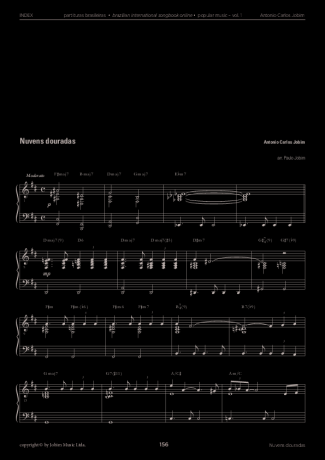 Tom Jobim Núvens Douradas score for Piano