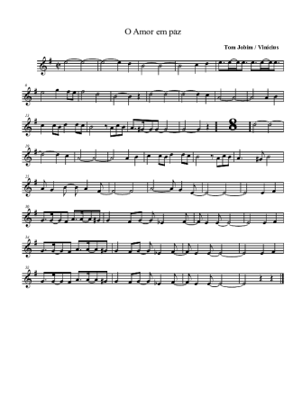 Tom Jobim O Amor Em Paz score for Clarinet (Bb)