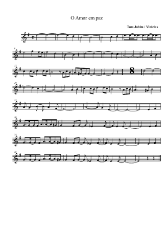 Tom Jobim O Amor Em Paz score for Tenor Saxophone Soprano (Bb)