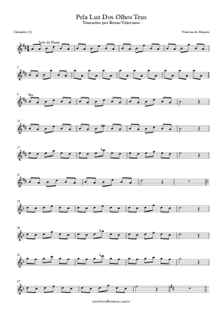 Tom Jobim Pela Luz Dos Olhos Teus score for Clarinet (C)