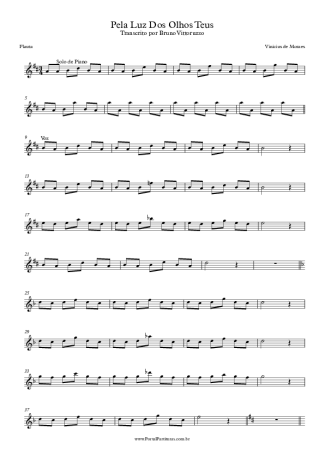 Tom Jobim Pela Luz Dos Olhos Teus score for Flute