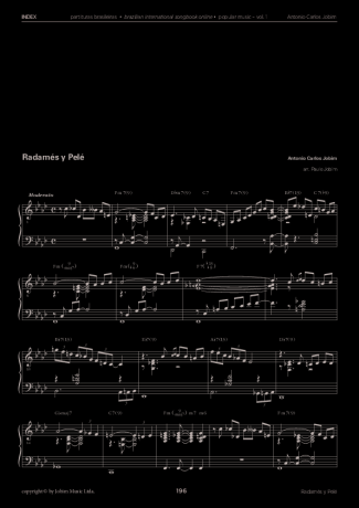 Tom Jobim Radamés y Pelé score for Piano