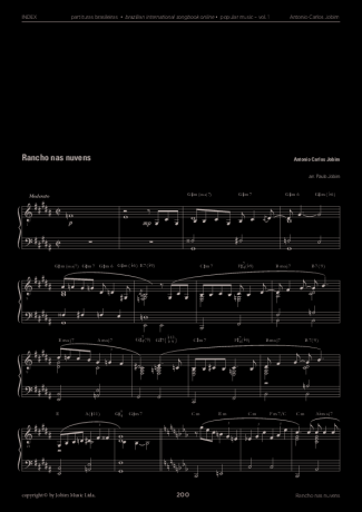 Tom Jobim Rancho Nas Núvens score for Piano