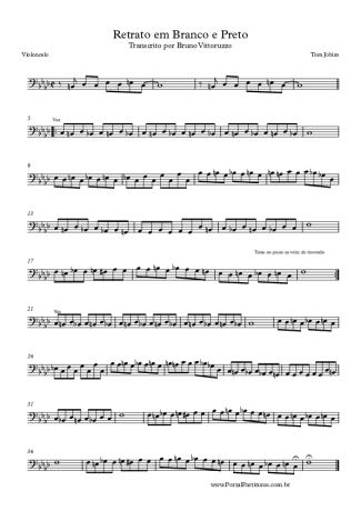 Tom Jobim Retrato Em Branco E Preto score for Cello