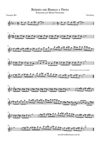 Tom Jobim Retrato Em Branco E Preto score for Trumpet