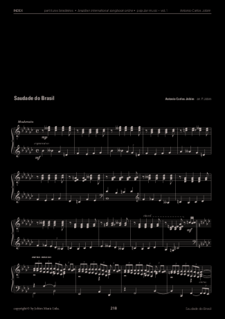 Tom Jobim Saudade do Brasil score for Piano