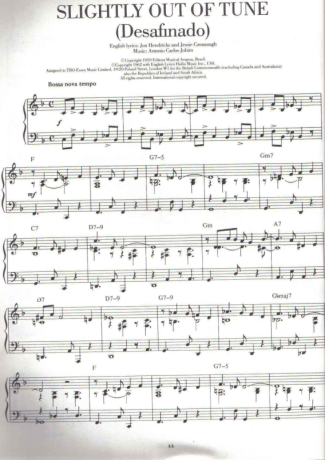 Tom Jobim Slightly Out Of Tune (Desafinado) score for Piano