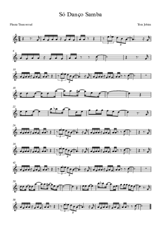Tom Jobim Só Danço Samba score for Flute