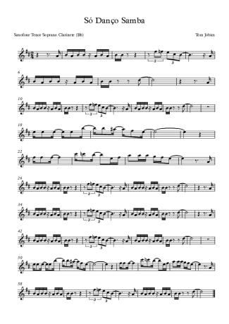 Tom Jobim Só Danço Samba score for Tenor Saxophone Soprano (Bb)