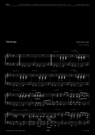 Tom Jobim Takatanga score for Piano