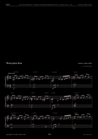 Tom Jobim  score for Piano