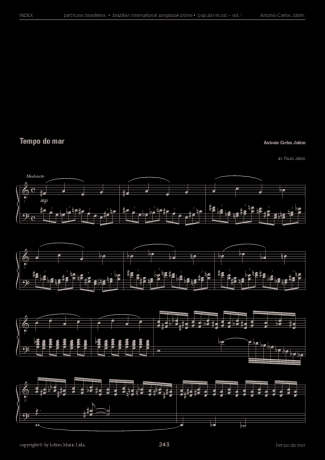 Tom Jobim Tempo do Mar score for Piano