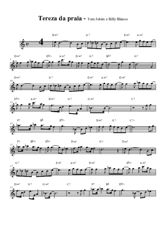 Tom Jobim Tereza da Praia score for Tenor Saxophone Soprano (Bb)
