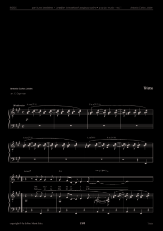 Tom Jobim Triste score for Piano