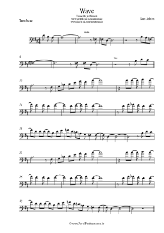 Tom Jobim Wave score for Trombone