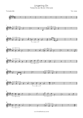 Tom Jones Lingering On score for Trumpet