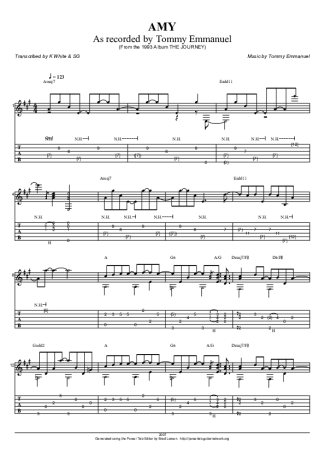 Tommy Emmanuel Amy score for Acoustic Guitar