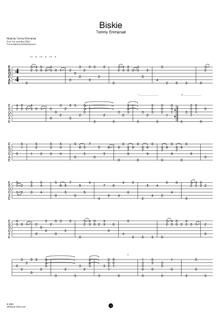Tommy Emmanuel Biskie score for Acoustic Guitar