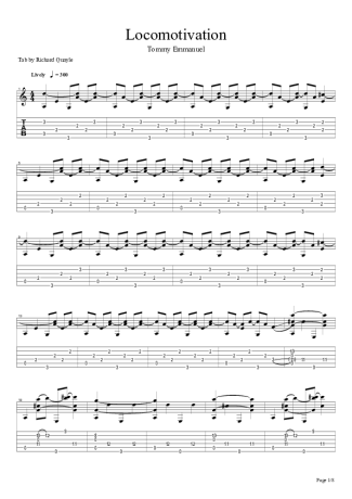 Tommy Emmanuel Locomotivation score for Acoustic Guitar