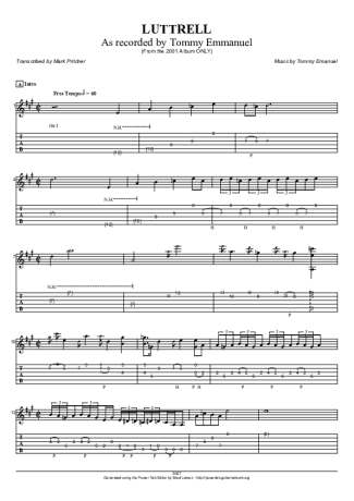 Tommy Emmanuel Luttrell score for Acoustic Guitar