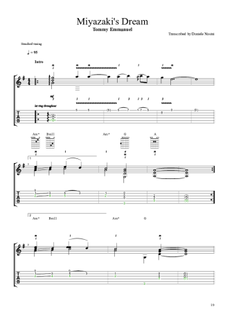 Tommy Emmanuel Miyazakis Dream score for Acoustic Guitar