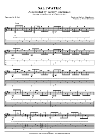 Tommy Emmanuel Saltwater score for Acoustic Guitar