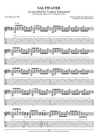 Tommy Emmanuel Saltwater score for Acoustic Guitar