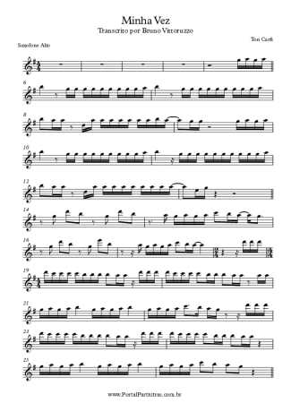 Ton Carfi Minha Vez score for Alto Saxophone