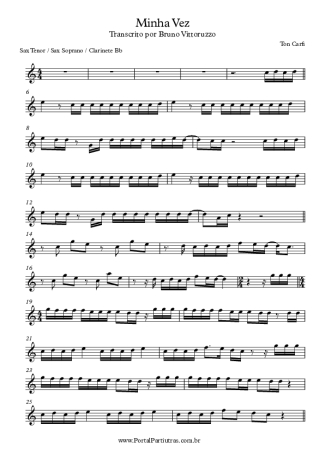 Ton Carfi - Minha Vez - Sheet Music For Tenor Saxophone Soprano (Bb)