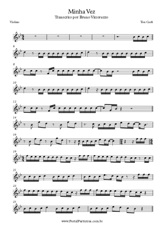 Ton Carfi Minha Vez score for Violin