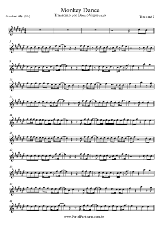 Tones and I Monkey Dance score for Alto Saxophone