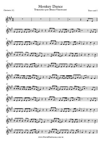 Tones and I Monkey Dance score for Clarinet (C)