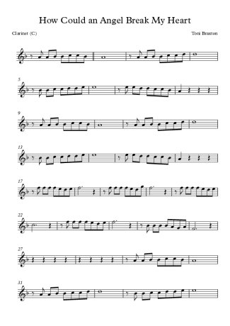 Toni Braxton  score for Clarinet (C)