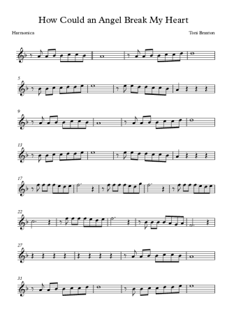 Toni Braxton How Could an Angel Break My Heart score for Harmonica