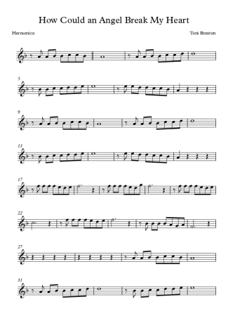 Toni Braxton How Could an Angel Break My Heart score for Harmonica