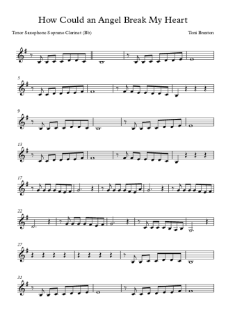 Toni Braxton  score for Tenor Saxophone Soprano (Bb)