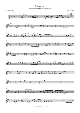 Tony Allysson Soberano score for Clarinet (Bb)