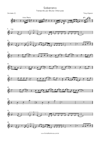 Tony Allysson Soberano score for Clarinet (C)