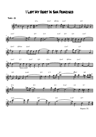Tony Bennett I Left My Heart in San Francisco score for Alto Saxophone
