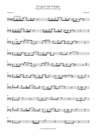 Toquinho Ao Que Vai Chegar score for Cello