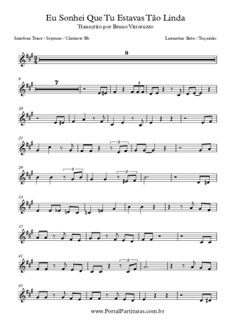 Toquinho  score for Tenor Saxophone Soprano (Bb)