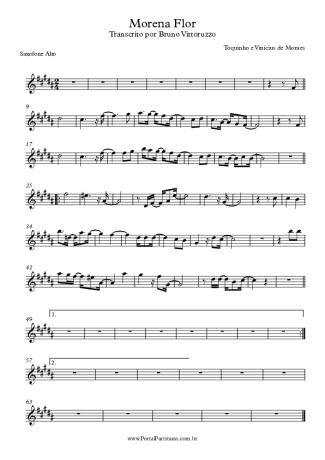 Toquinho  score for Alto Saxophone