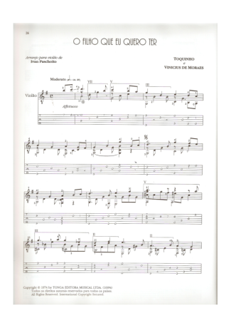 Toquinho  score for Acoustic Guitar