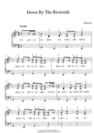 Traditional Gospel Music  score for Piano