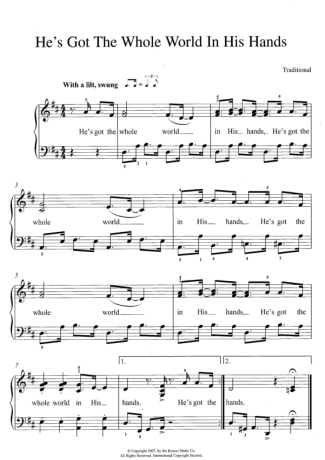 Traditional Gospel Music  score for Piano