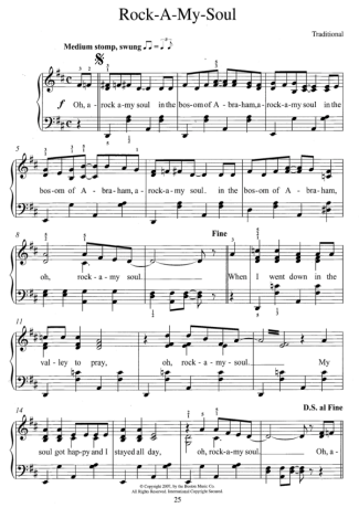 Traditional Gospel Music  score for Piano