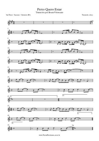 Trazendo a Arca Perto Quero Estar score for Clarinet (Bb)